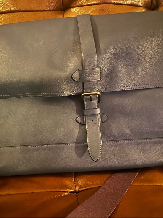 Coach Other - Coach Men's Blue Leather Messenger Bag with Buckle Strap